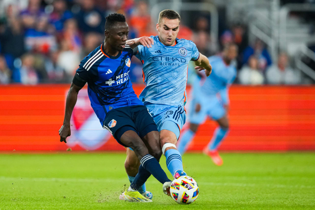CINCINNATI, OHIO - OCTOBER 28: FC Cincinnati against New York City FC on October 28, 2024 at TQL Stadium in Cincinnati, Ohio.