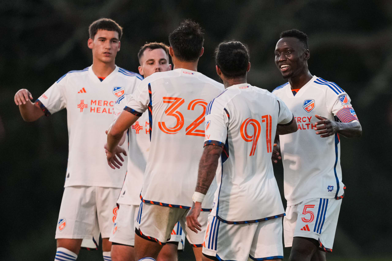 CLEARWATER, FLORIDA - FEBRUARY 7: FC Cincinnati during a preseason match against Philadelphia Union on February 7, 2025 at Joe DiMaggio Sports Complex in Clearwater, Florida.