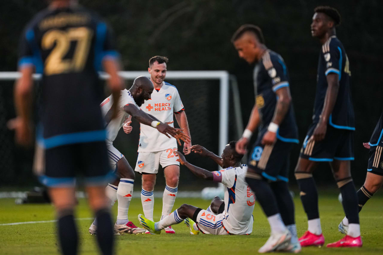 CLEARWATER, FLORIDA - FEBRUARY 7: FC Cincinnati during a preseason match against Philadelphia Union on February 7, 2025 at Joe DiMaggio Sports Complex in Clearwater, Florida.