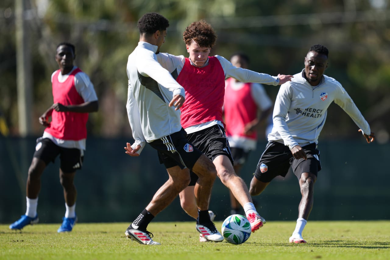 CLEARWATER, FLORIDA - JANUARY 27: FC Cincinnati during preseason training on January 27, 2025 in Clearwater, Florida.