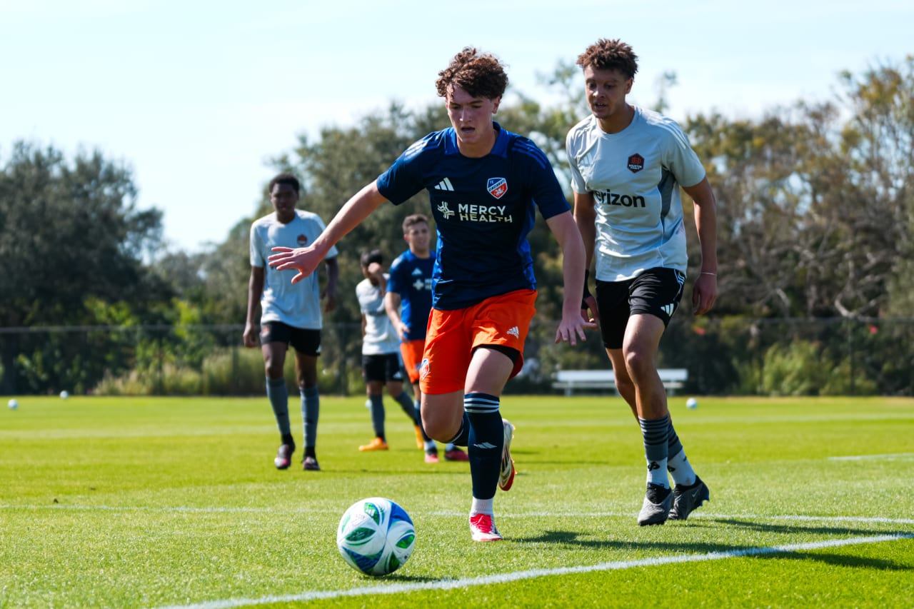 CLEARWATER, FLORIDA - JANUARY 30: FC Cincinnati against Houston Dynamo FC on January 30, 2025 at Joe DiMaggio Sports Complex in Clearwater, Florida.
