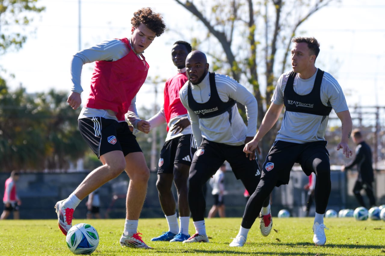 CLEARWATER, FLORIDA - JANUARY 26: FC Cincinnati during preseason training on January 26, 2025 in Clearwater, Florida.