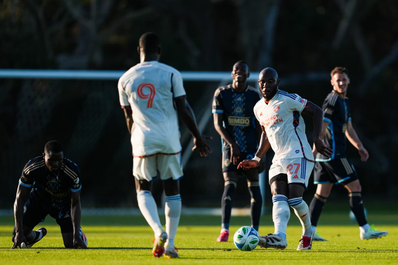 CLEARWATER, FLORIDA - FEBRUARY 7: FC Cincinnati during a preseason match against Philadelphia Union on February 7, 2025 at Joe DiMaggio Sports Complex in Clearwater, Florida.