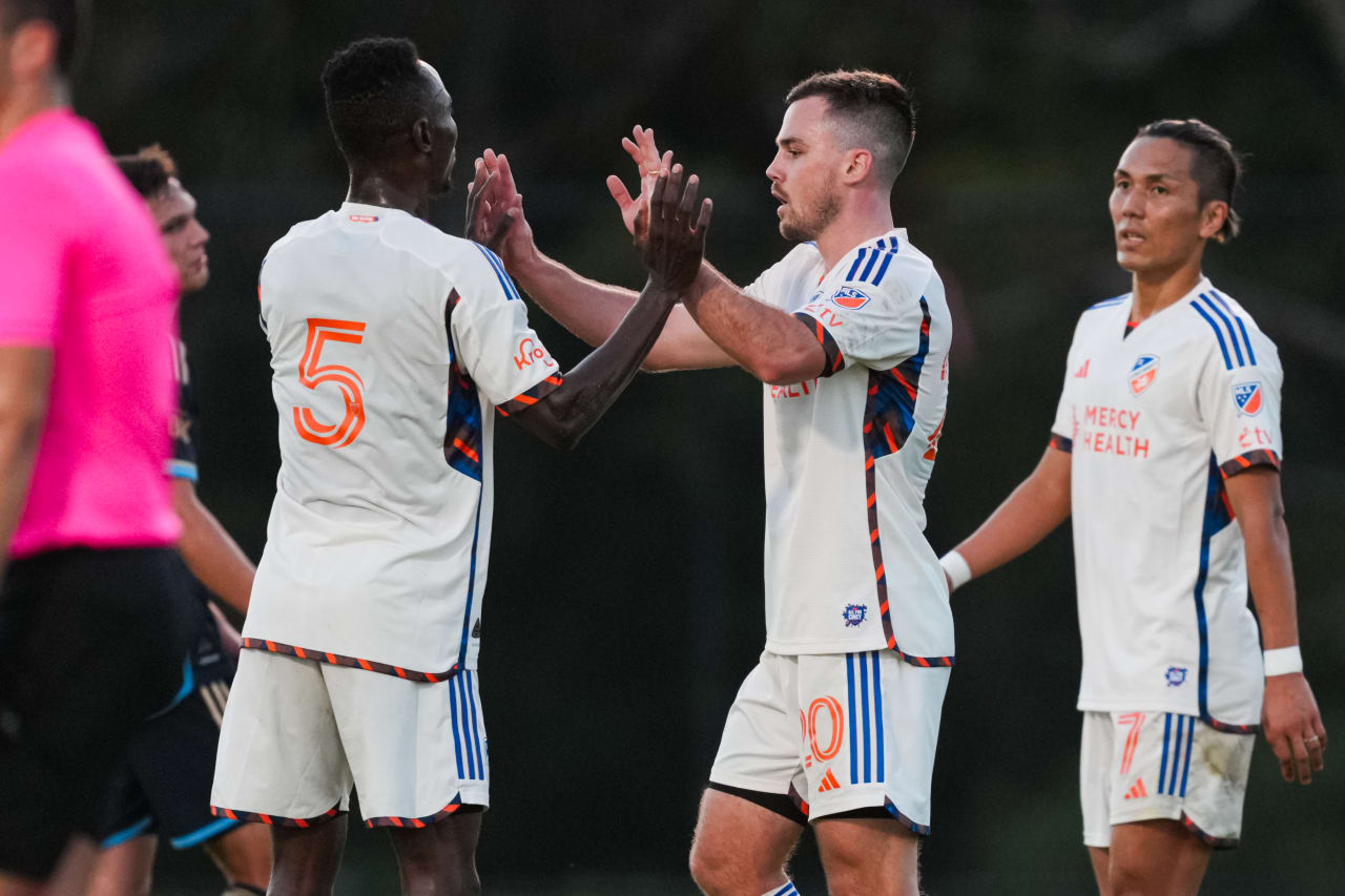 CLEARWATER, FLORIDA - FEBRUARY 7: FC Cincinnati during a preseason match against Philadelphia Union on February 7, 2025 at Joe DiMaggio Sports Complex in Clearwater, Florida.