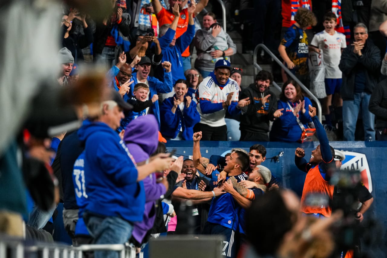CINCINNATI, OHIO - OCTOBER 28: FC Cincinnati against New York City FC on October 28, 2024 at TQL Stadium in Cincinnati, Ohio.